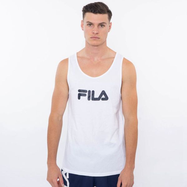 Tops De Alças Fila Homem Branco - Fila Mono Deckle Portugal Lojas,ACSH-42315